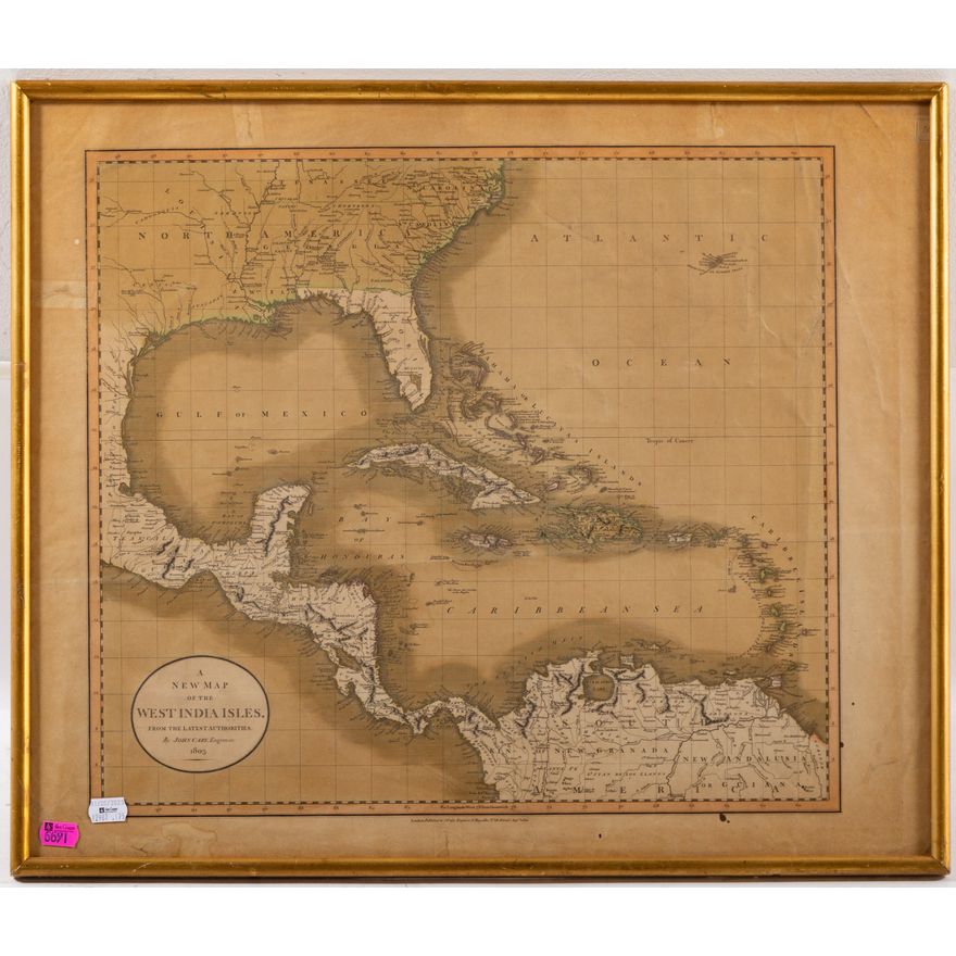 John Cary. "A New Map of the West India Isles," engraving