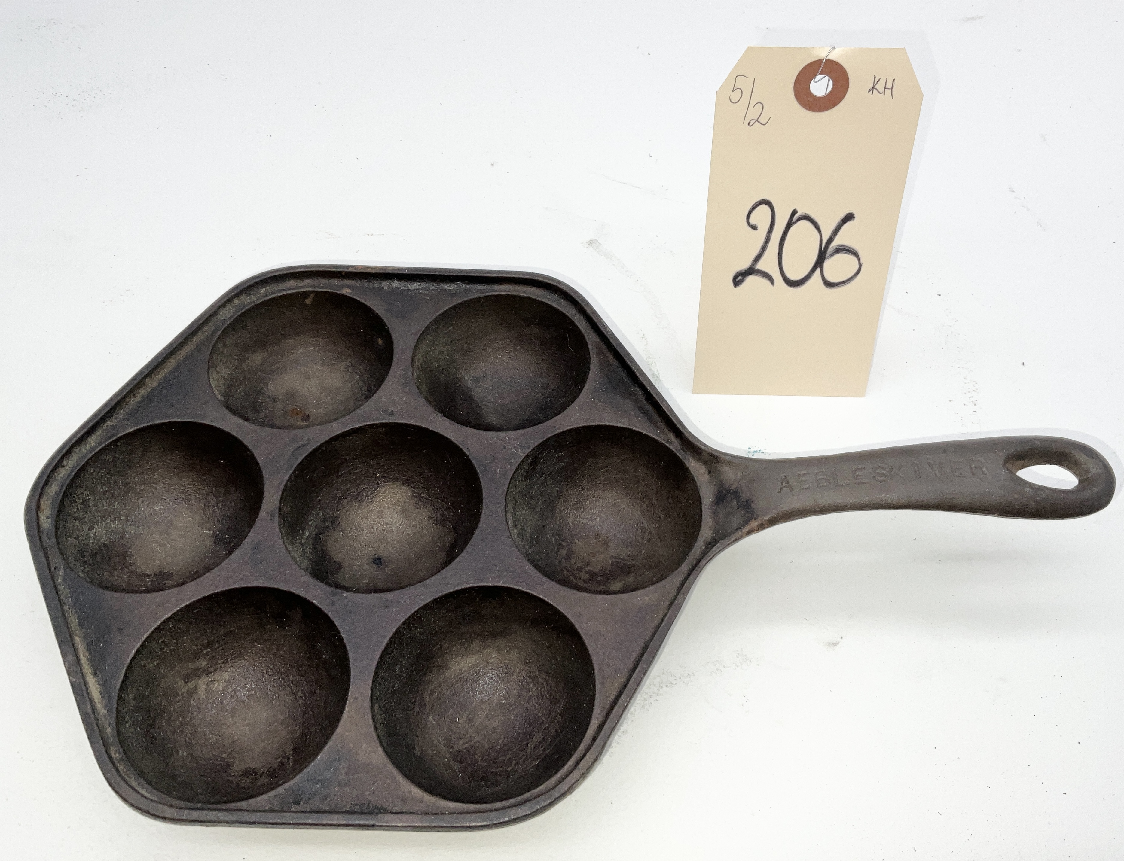 CAST IRON AEBLESKIVER DANISH CAKE PAN. Teel Auctions