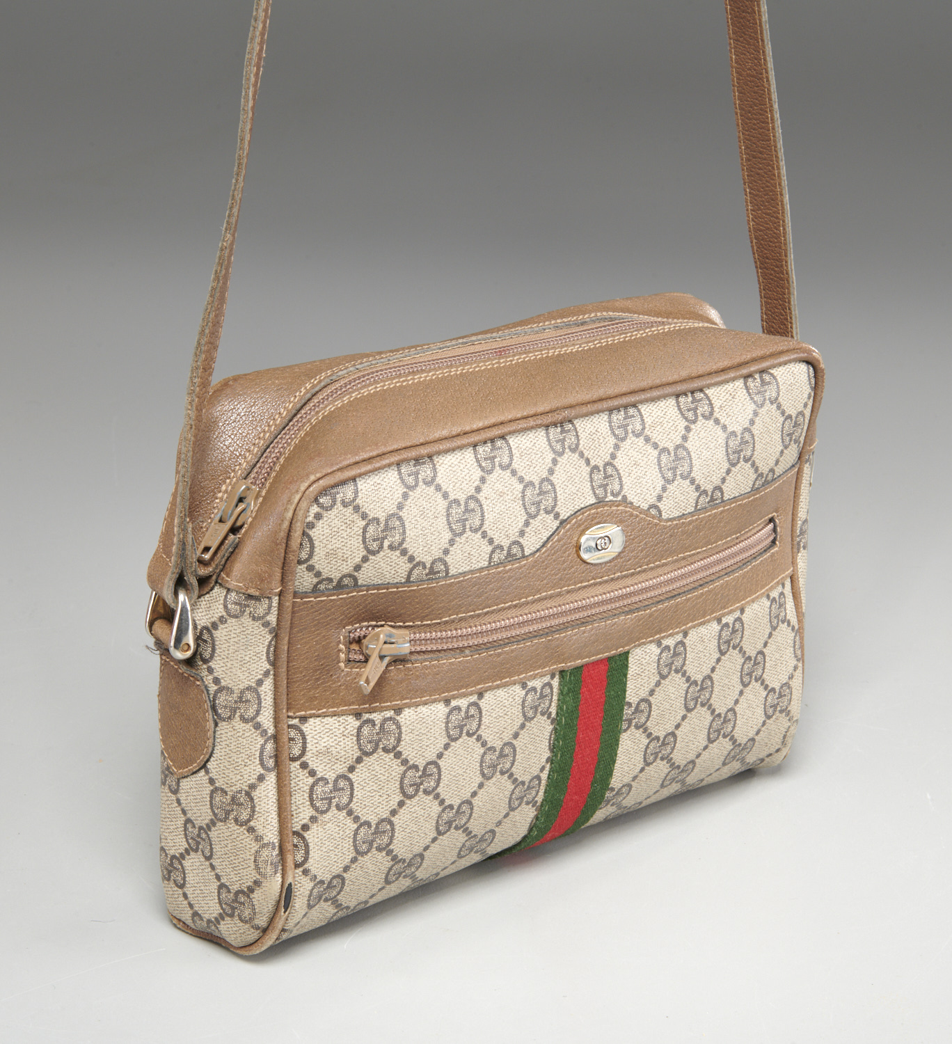 Gucci coated canvas monogram web handbag | Millea Brothers