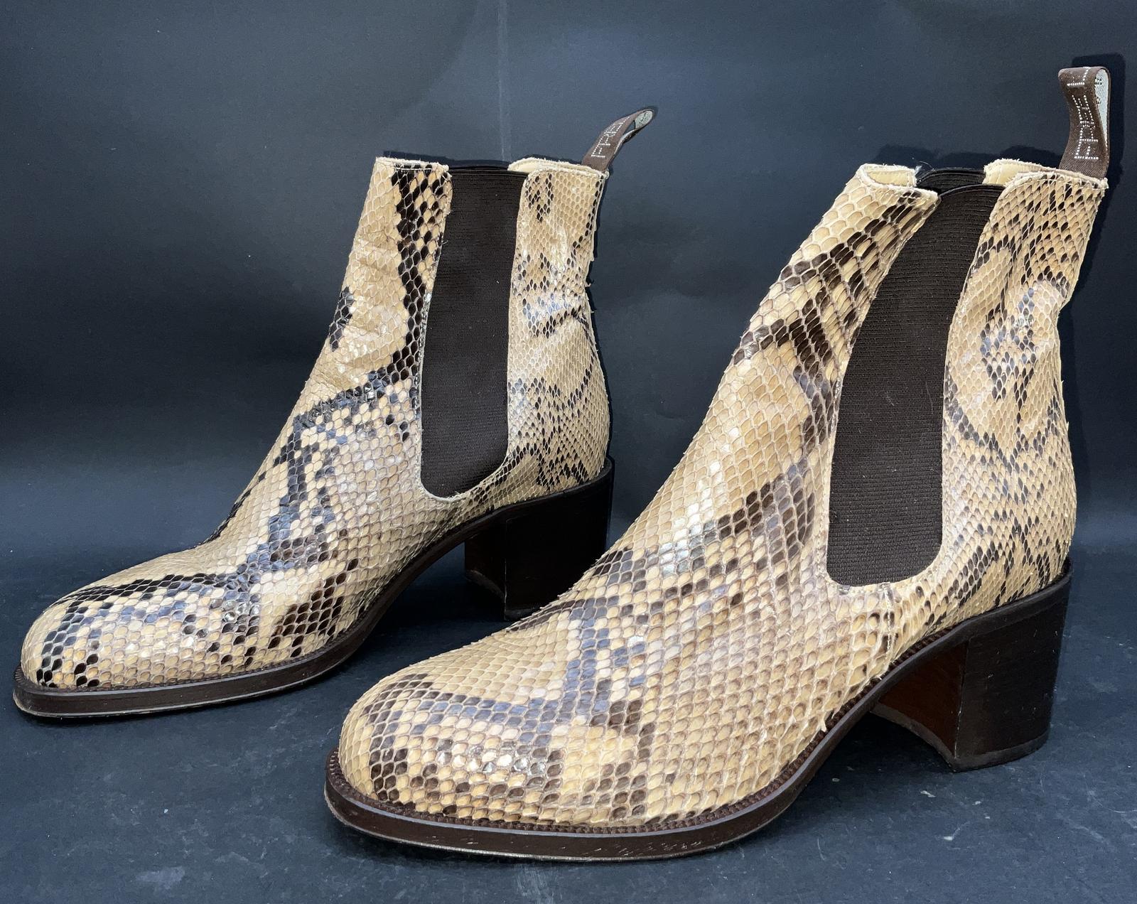 PAIR OF FREELANCE CLASSIC BOOTS IN SNAKESKIN | Teel Auctions