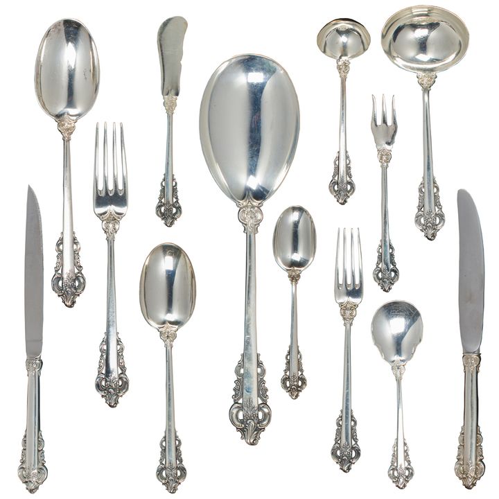 A large Peruvian Camusso Silver Company sterling flatware service