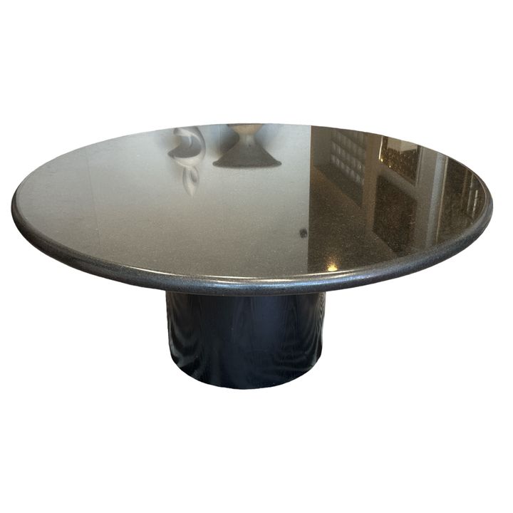 Black Granite & Wood Dining Table