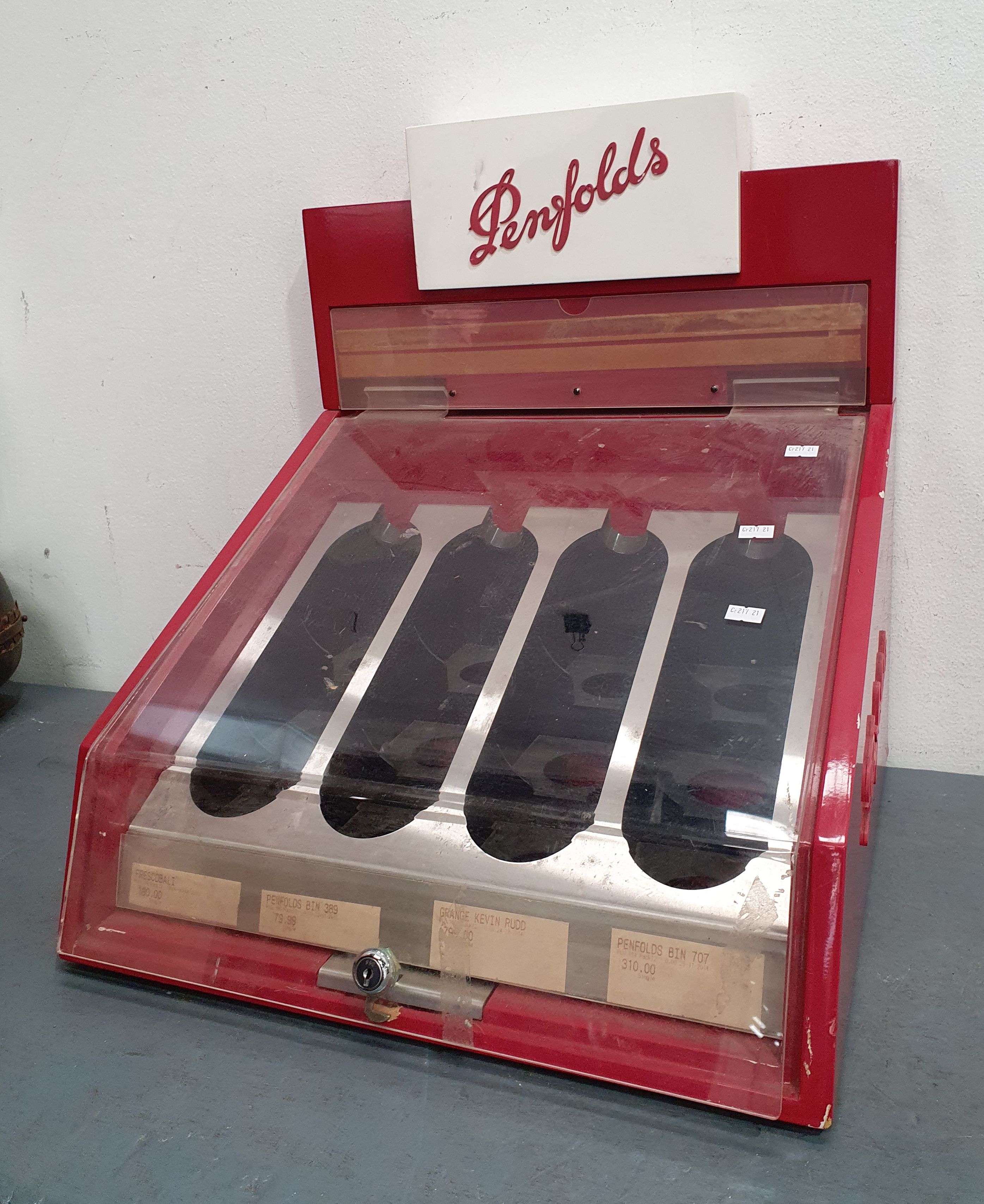 A PENFOLDS WINE DISPLAY CABINET