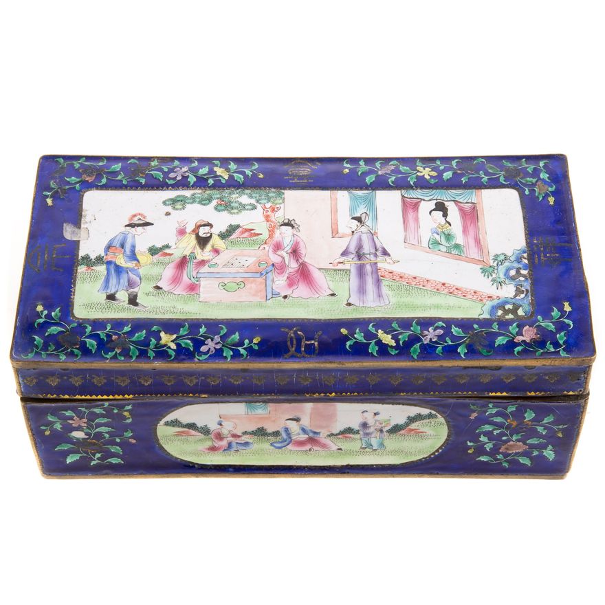 Chinese Export Canton enamel writing box