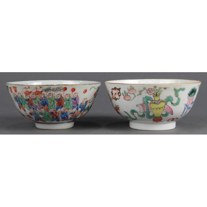 Chinese Porcelain Bowls, Scholar's Items/Dragon Dance