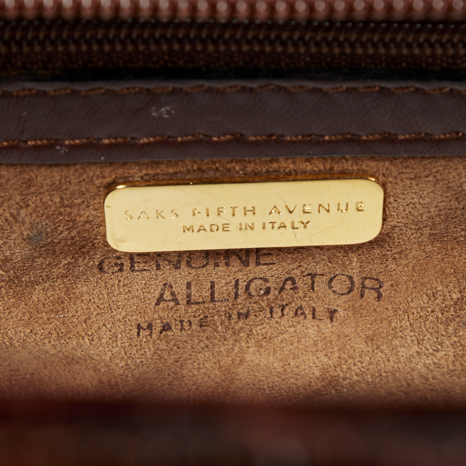 Alligator handbag Saks Fifth Avenue Collection Burgundy in Alligator -  26010353
