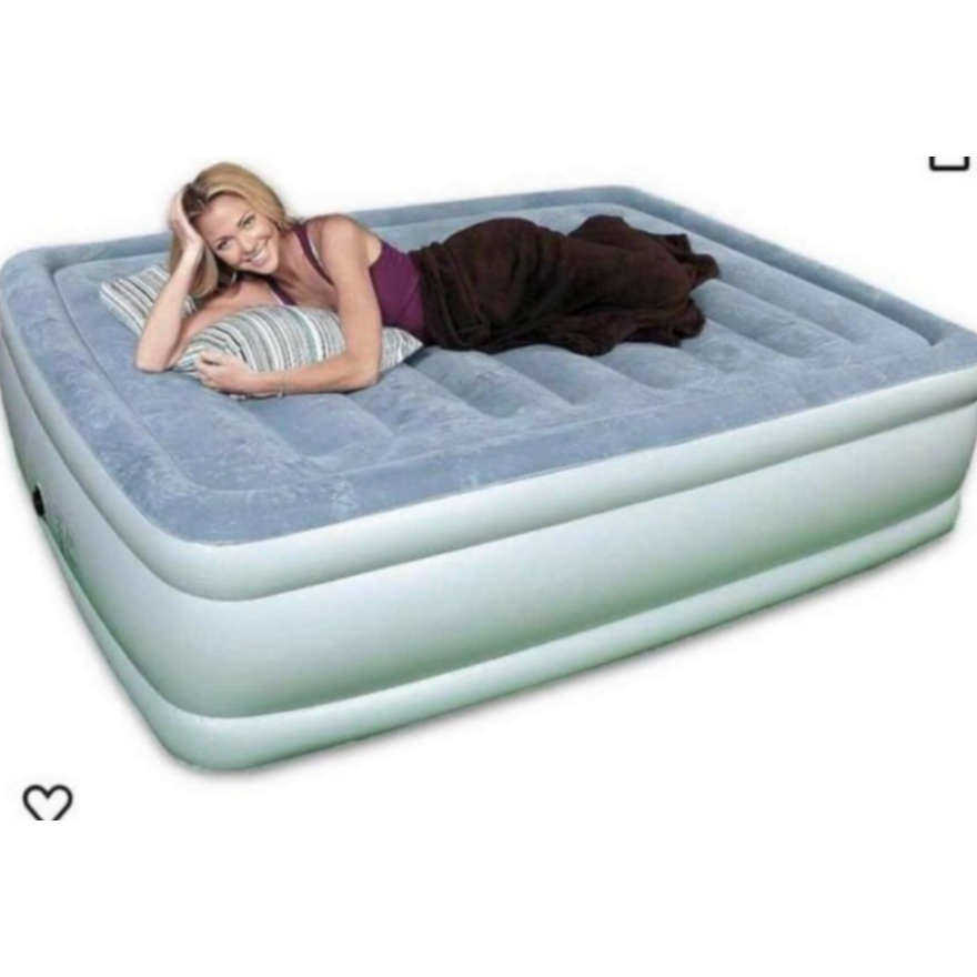 Comfort Boulevard Quick Luxe Sky Blue Queen Size Air Bed Mattress 78" x 60" x 20"