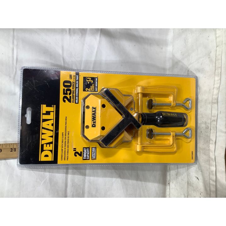 DeWalt 2" Throat Capacity Corner Clamp w/ Table Clamps 250lb Clamping Force