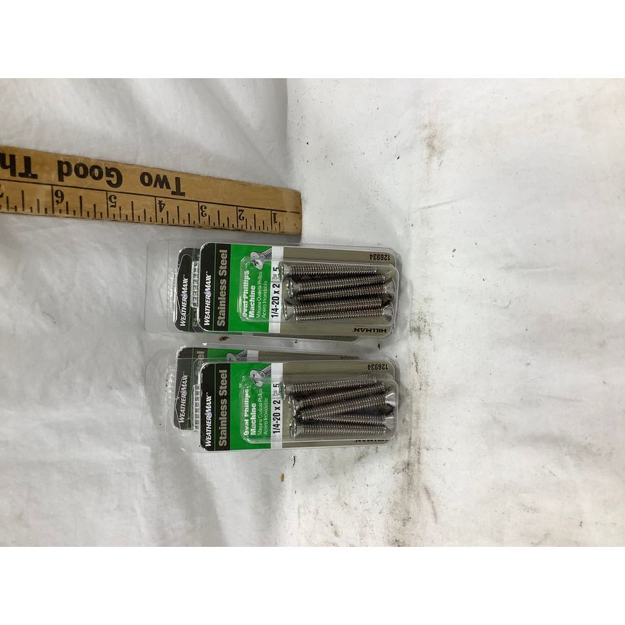 Buying (4) 5ct WeatherMax Stainless Steel Oval Phillips 1/4-20 x 2