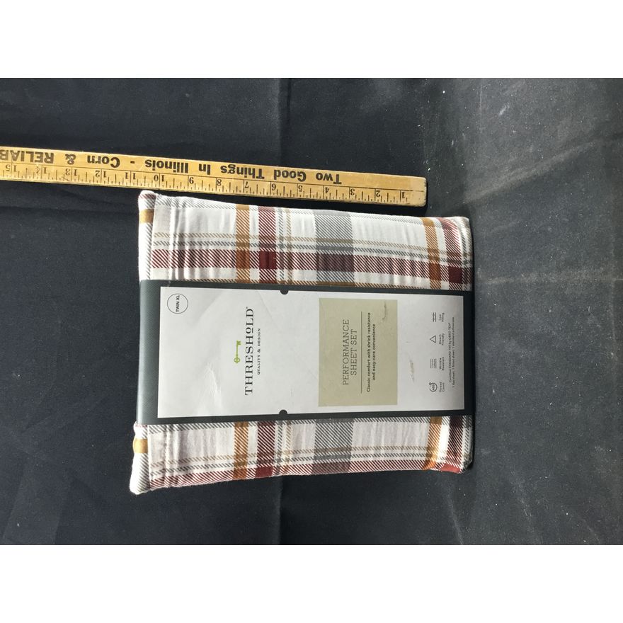 Twin XL Plaid Threshod Quality & Design Performance Sheet Set