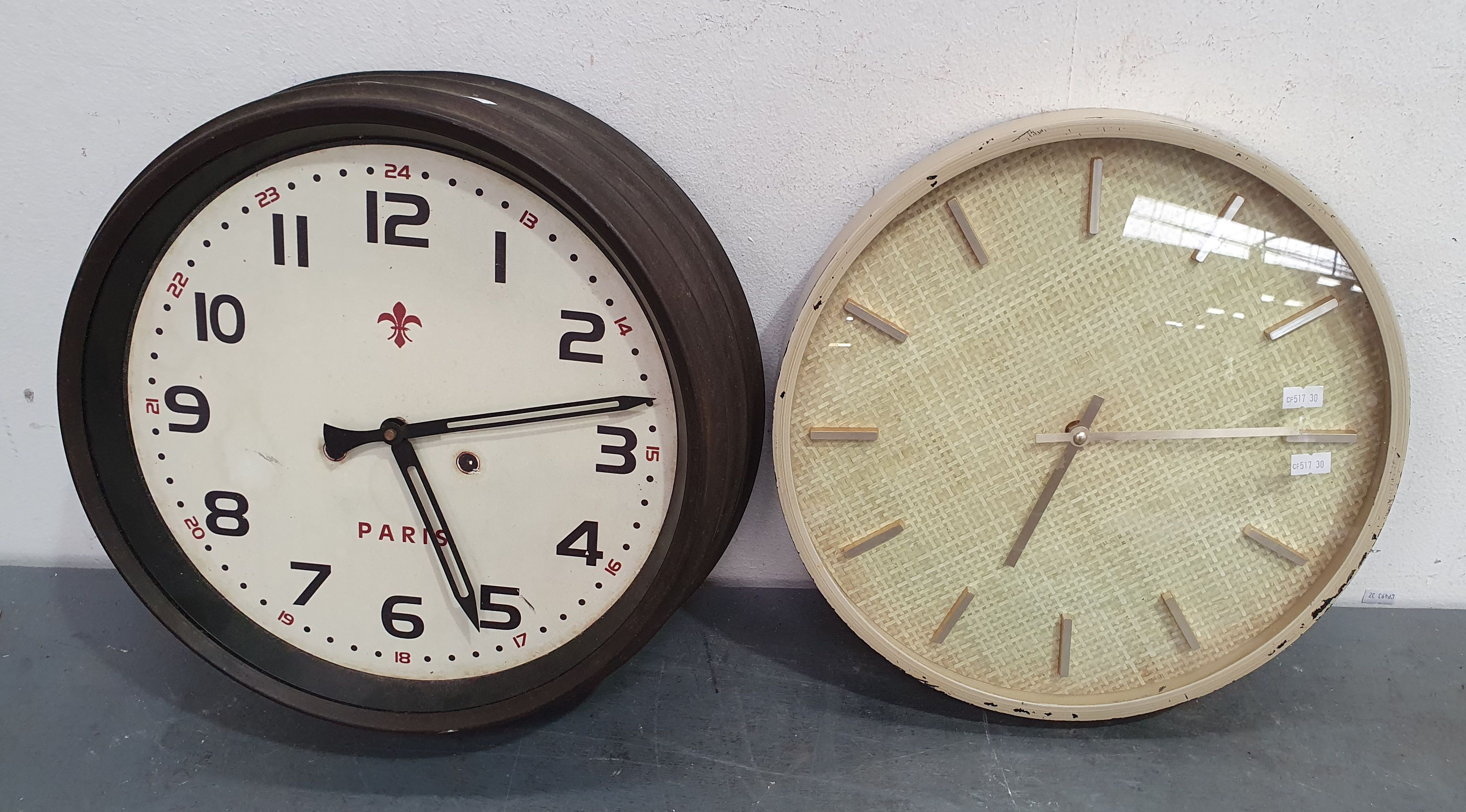 TWO VARIOUS WALL CLOCKS
