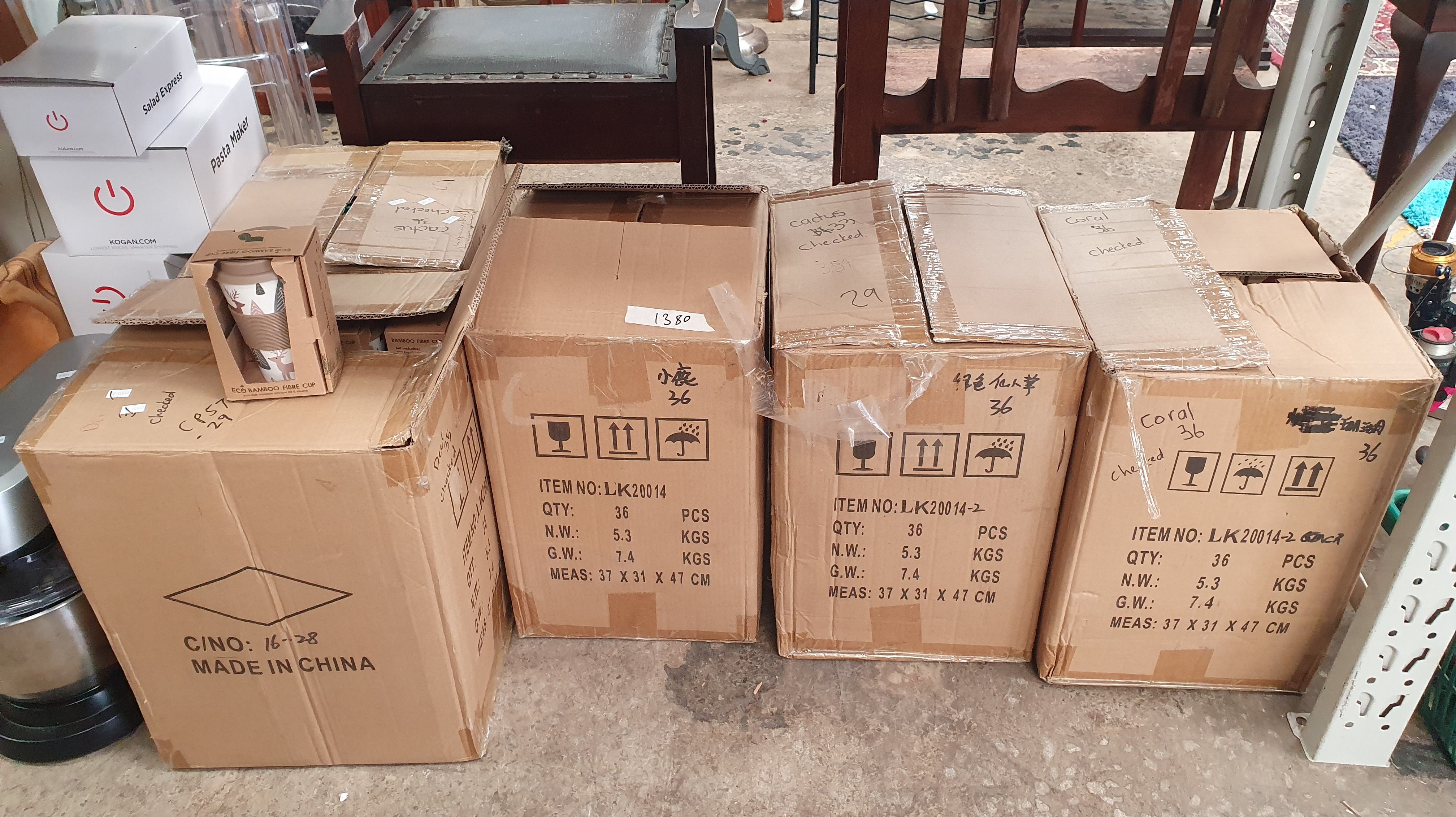 A LARGE GROUP OF NEW COFFEE CUPS