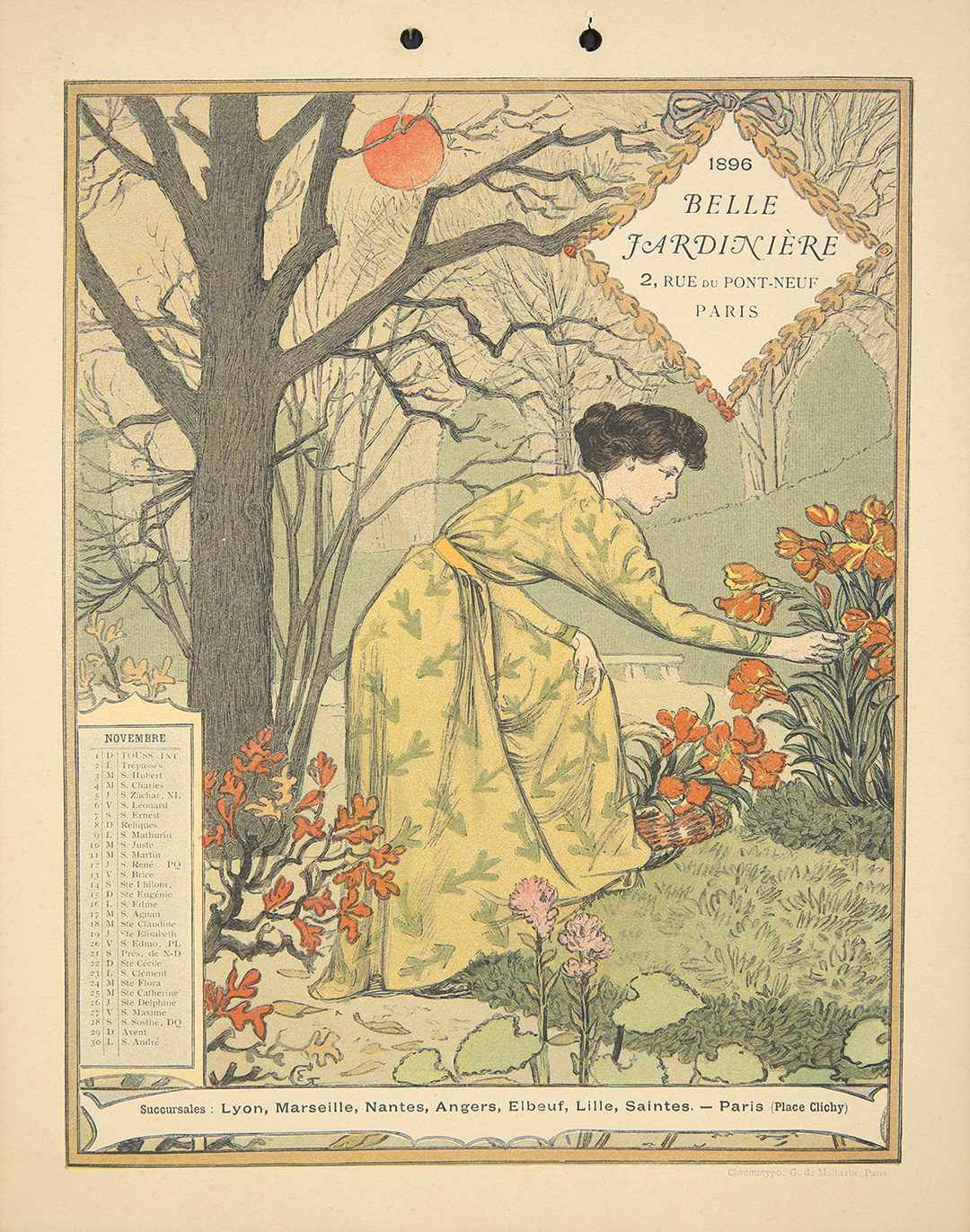 Belle Jardiniére / 1896 Calendar. 1895. | Poster Auctions