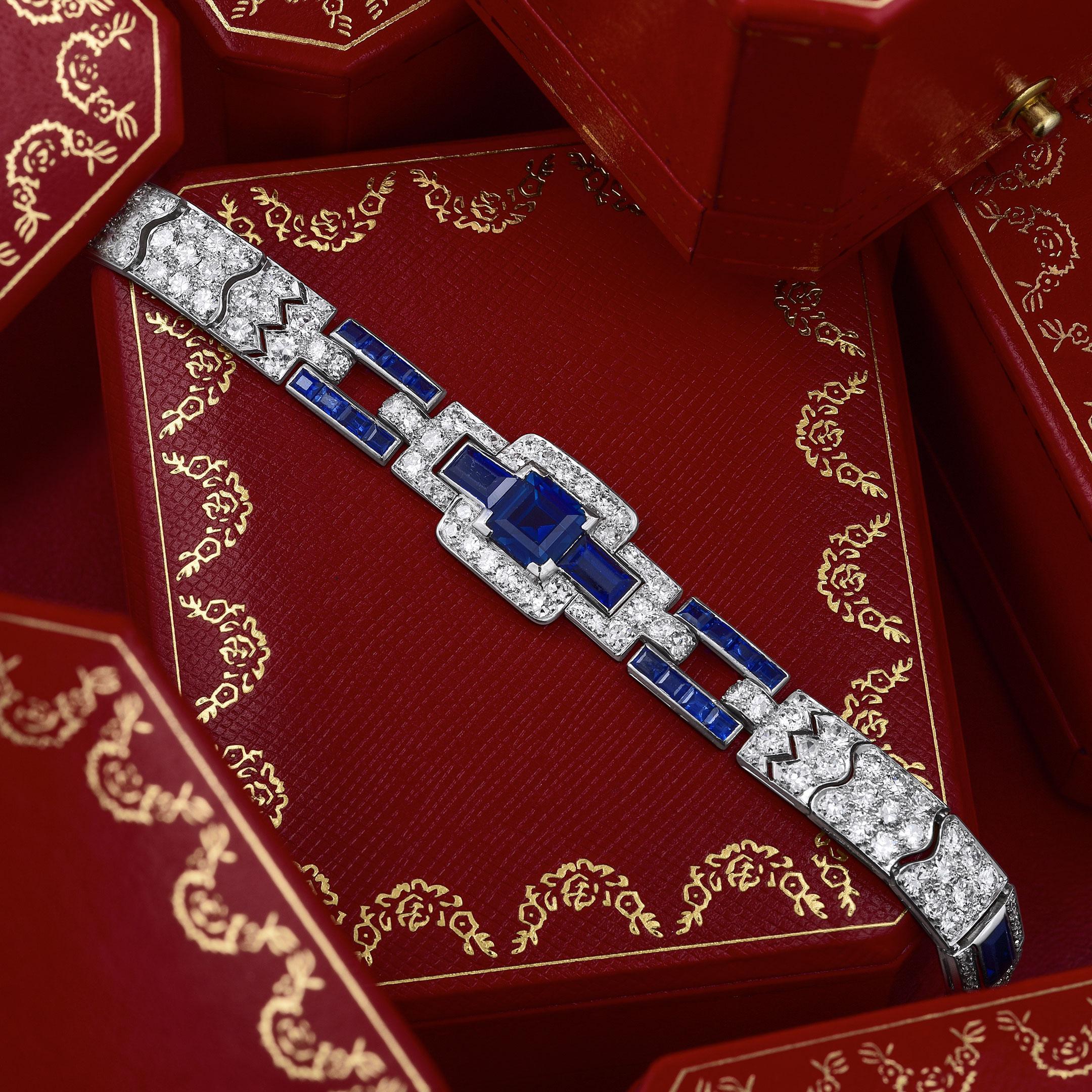 cartier diamond and sapphire bracelet