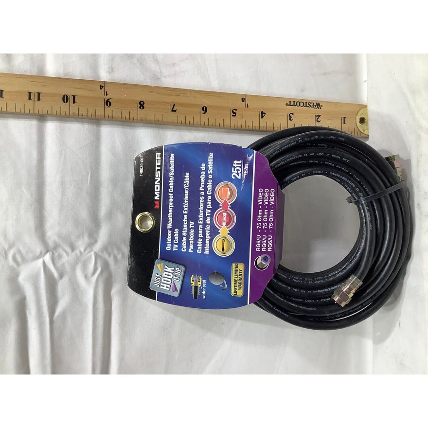 Monster Outdoor Weatherproof Cable/Satellite TV Cable 25ft