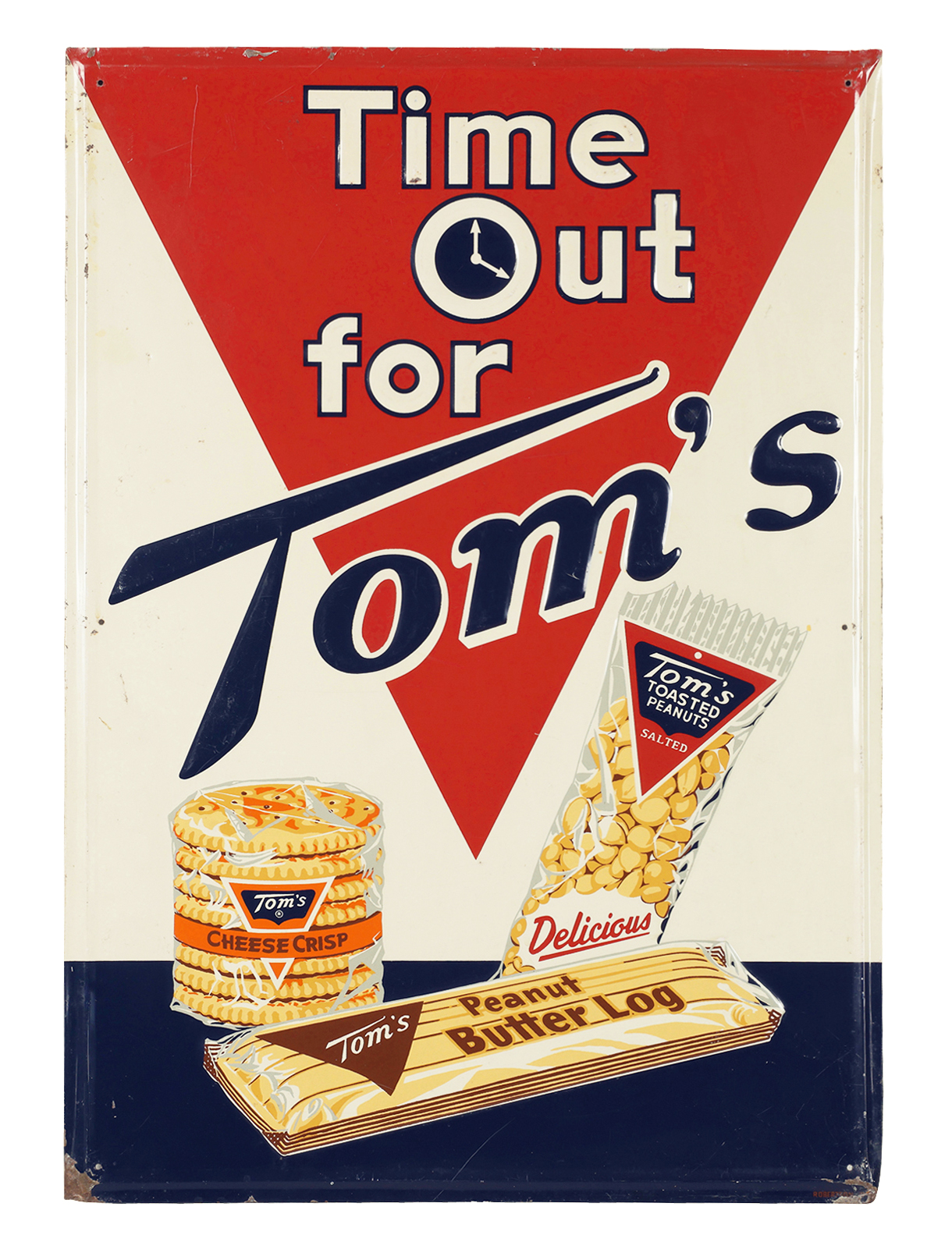 Tom’s Snacks Sign Antique Advertising LLC