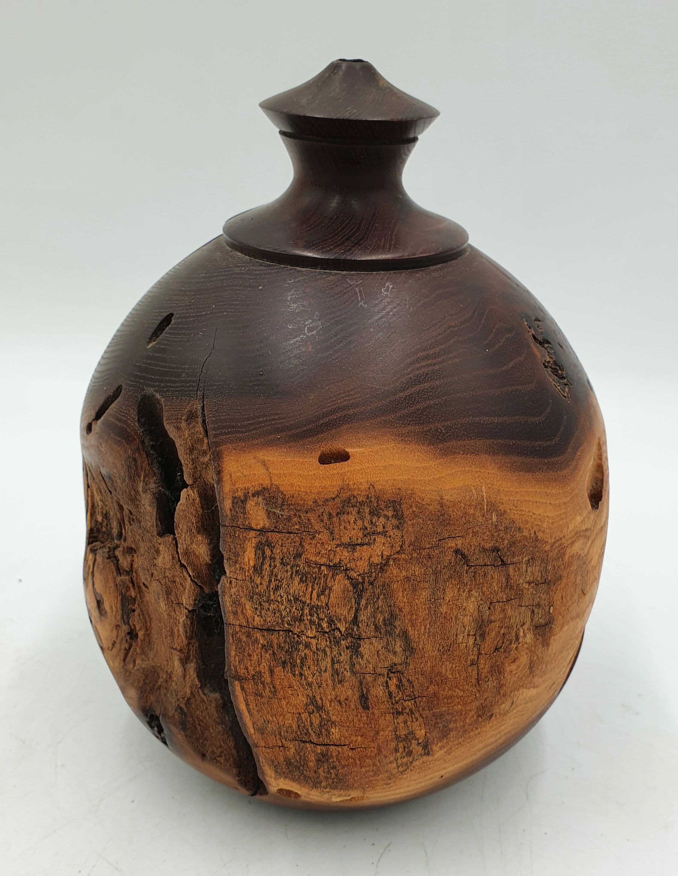A Hand-Turned Burl Wood Decorative Object