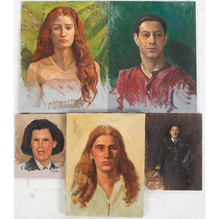 Nathaniel K. Gibbs. Five Portraits, oil