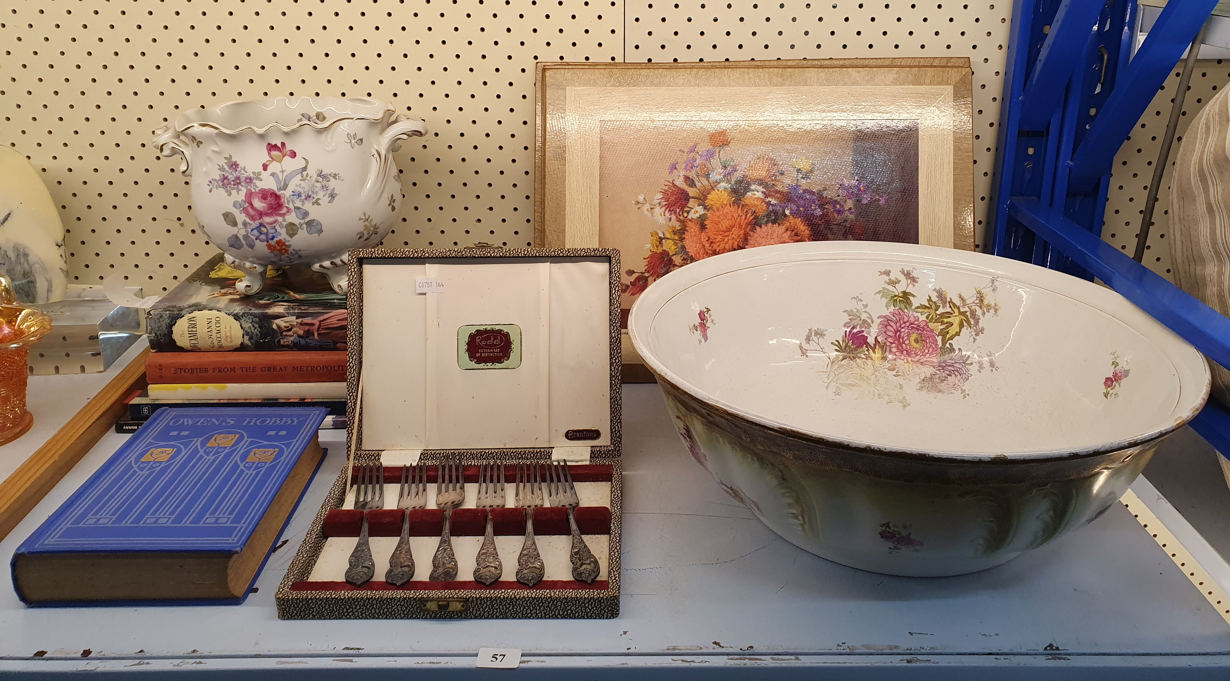 57 · A SHELF LOT OF VARIOUS ITEMS
