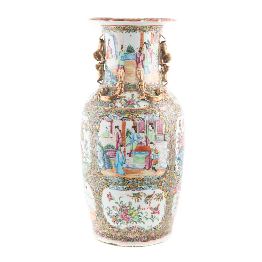 Chinese Export Rose Medallion Vase