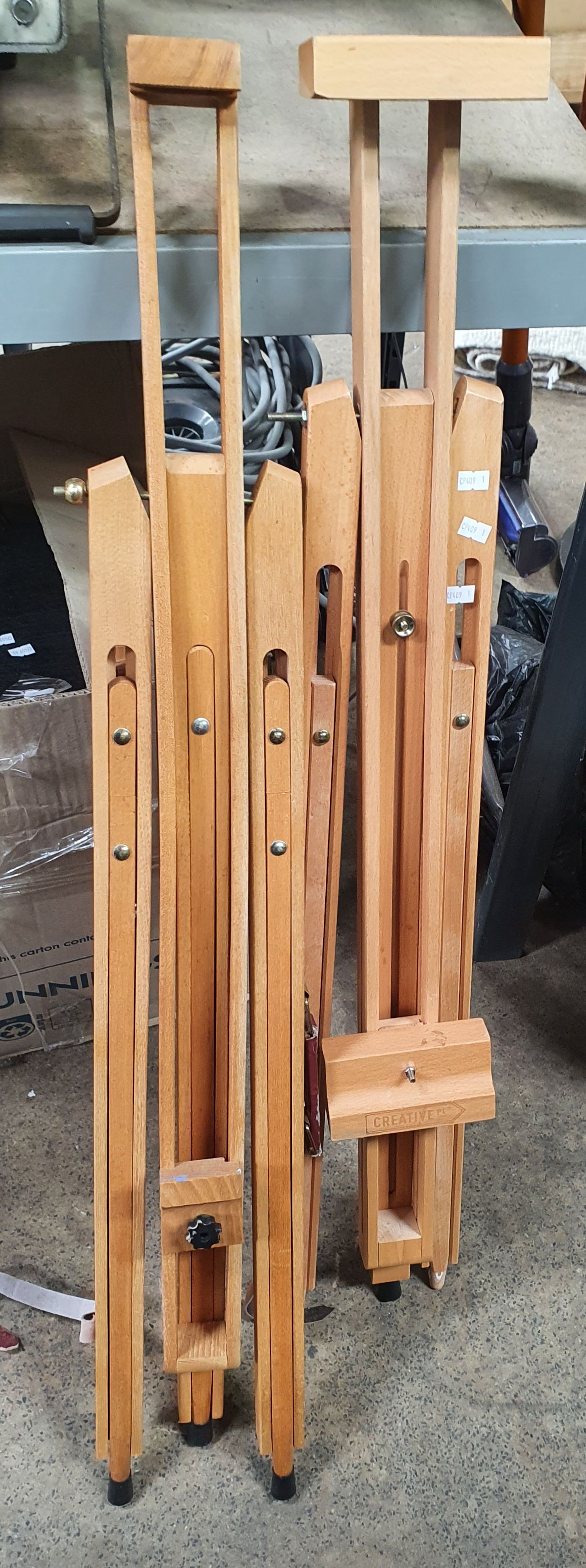 1227 · TWO VARIOUS ARTIST EASELS