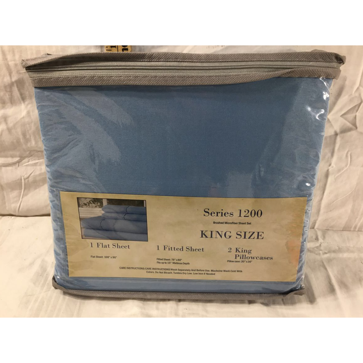 Lavish Home Series 1200 Brushed Microfiber Sheet Set - King Size (Blue)