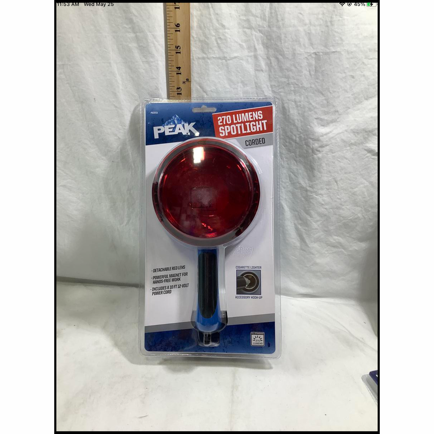 PEAKS 270 Lumens Spotlight Corded Detachable Red Lens