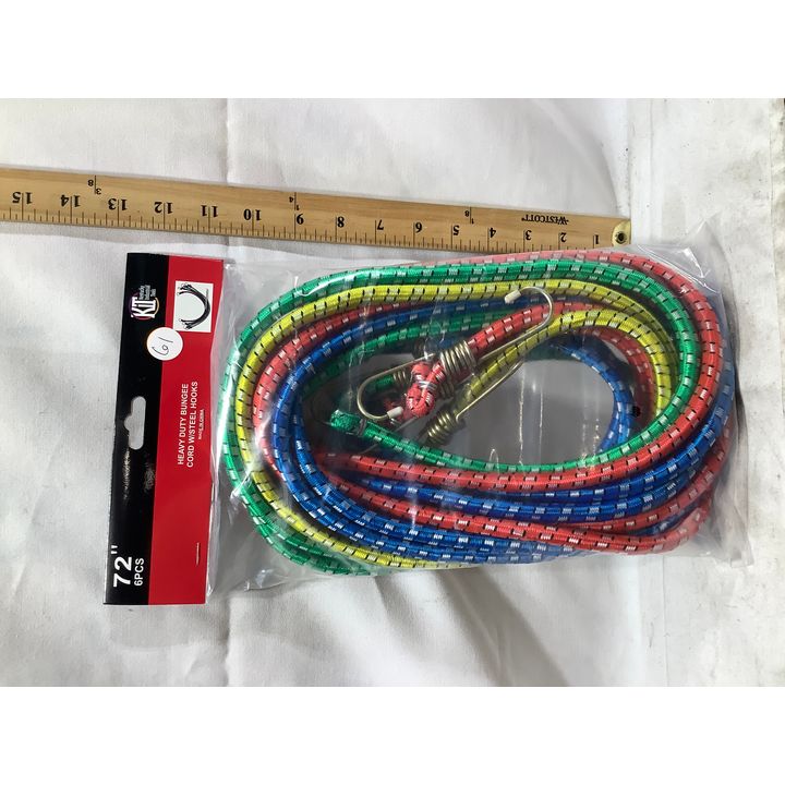 Kentucky Industrial Tools 6pc 72" Heavy Duty Bungee Cords with Steel Hooks