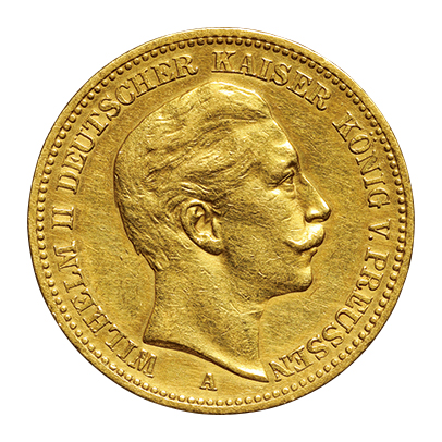 ドイツ プロイセン 20マルク金貨 1898(A) ヴィルヘルム2世 (1888-1918