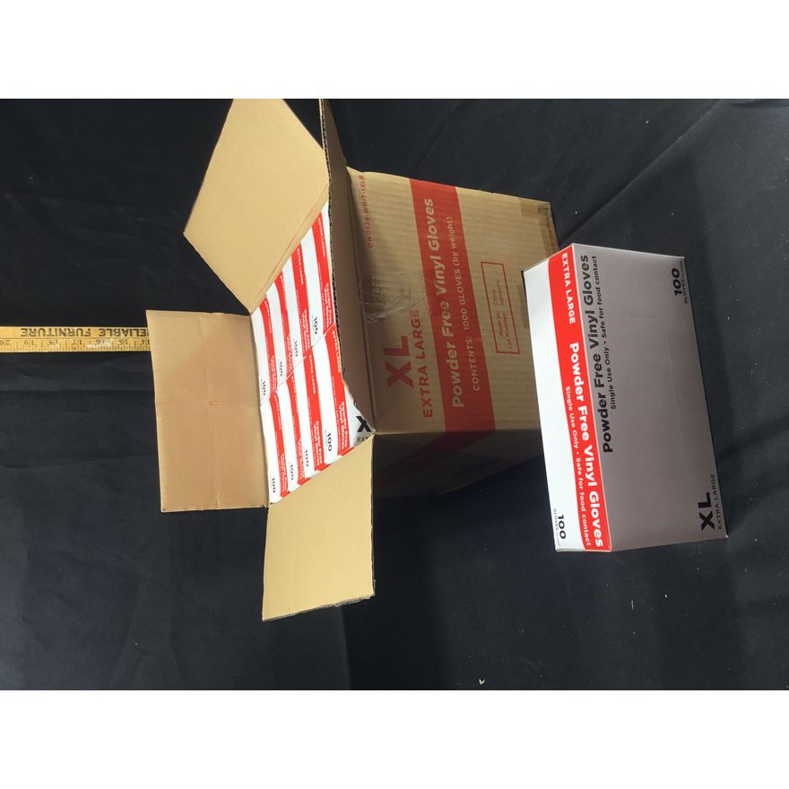 Buying (10 boxes) Of Powder Free Vinyl Gloves 100 Gloves XL