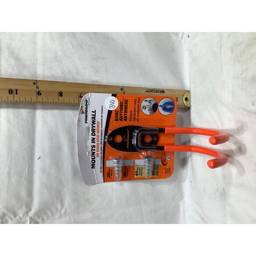 Tornado Large J-Hook - Includes 20lb Drywall Screw & 40lb Drywall and Wood Stud Screw