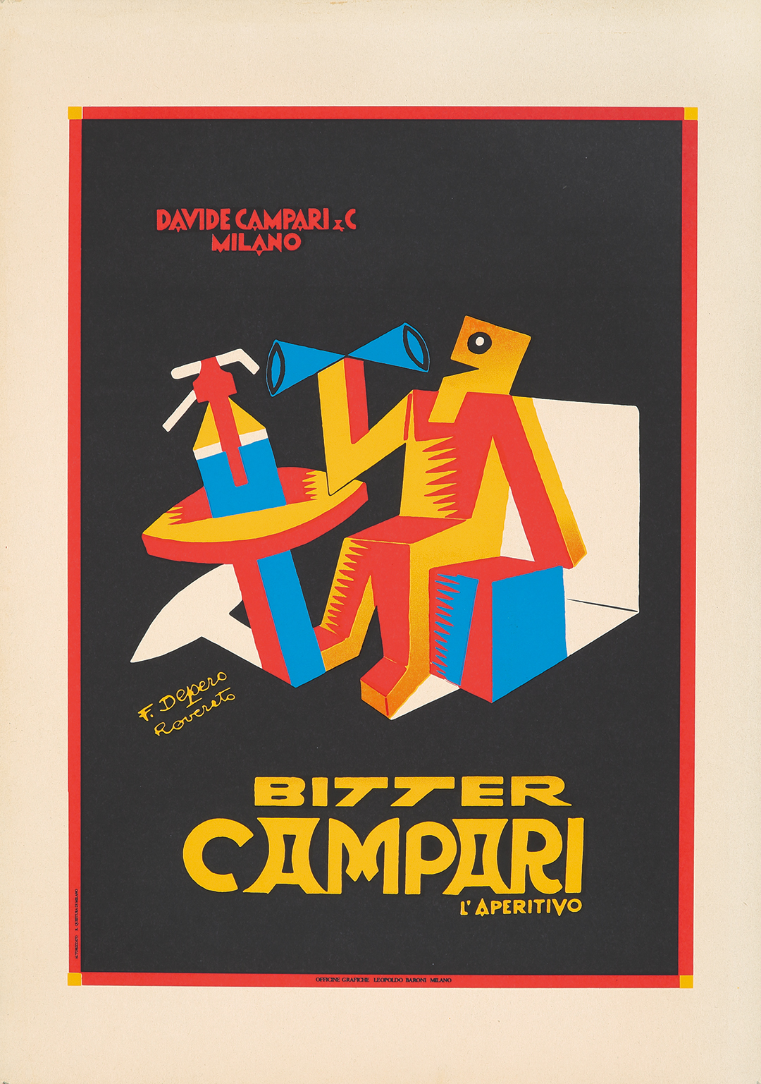 Poster Vintage Bitter Campari Selz Lucky Depero 1926 Futuristische Top Quality 