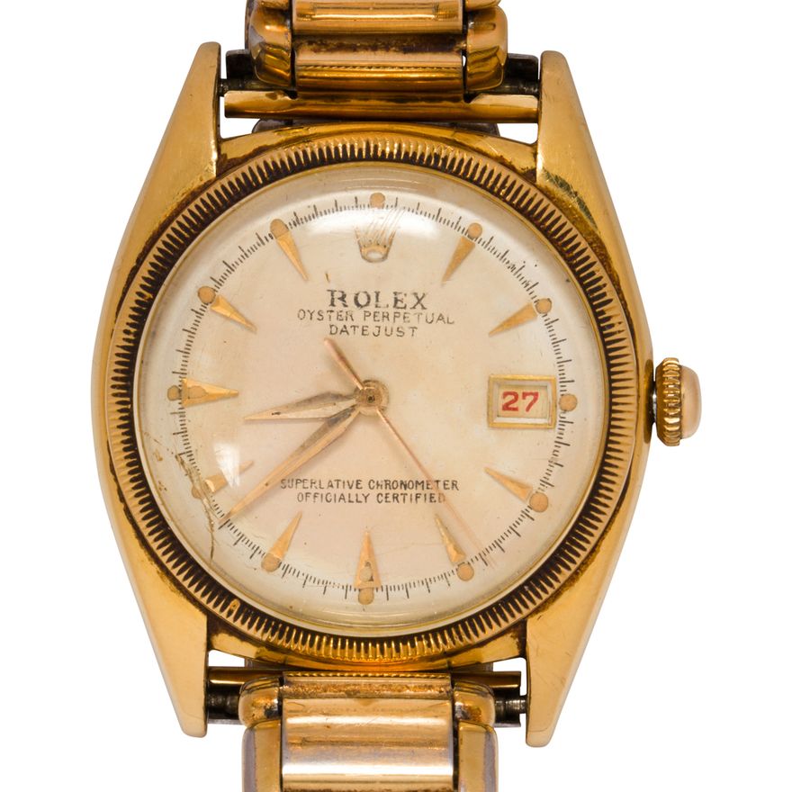 Rolex, A 18k gold Oyster Perpetual Datejust, 'Ovettone' watch on bracelet