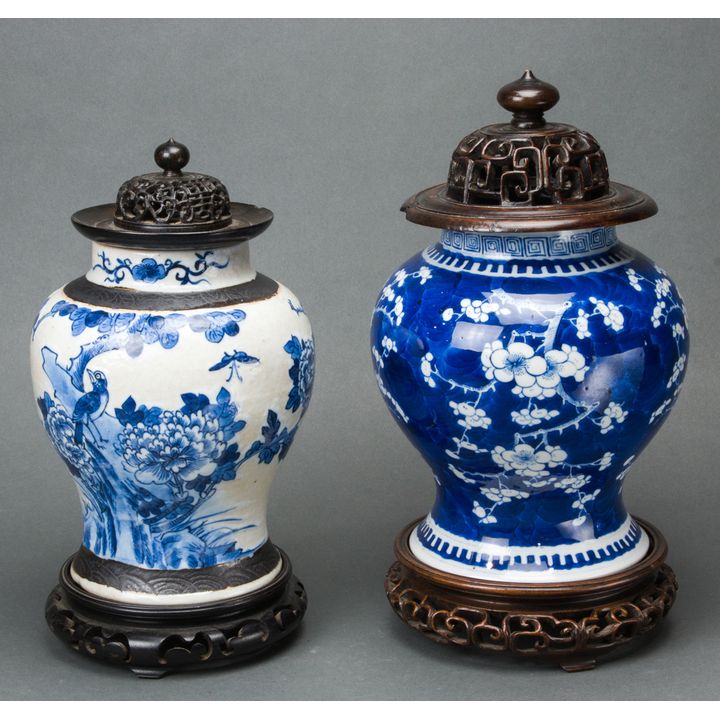 Two Chinese underglaze blue jars