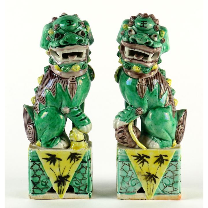 Chines Famille Verte Fu-lions