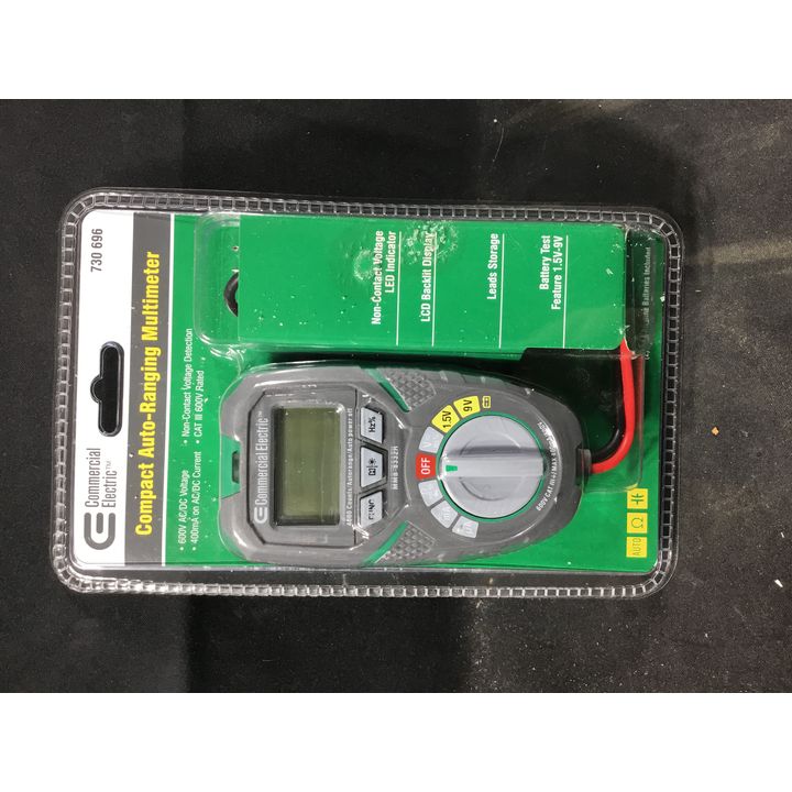 Commercial Electric Compact Auto-Ranging Multimeter 600V AC/DC Voltage