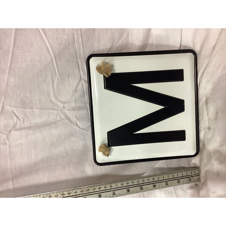 Black & White Letter "M" Hanging Decor