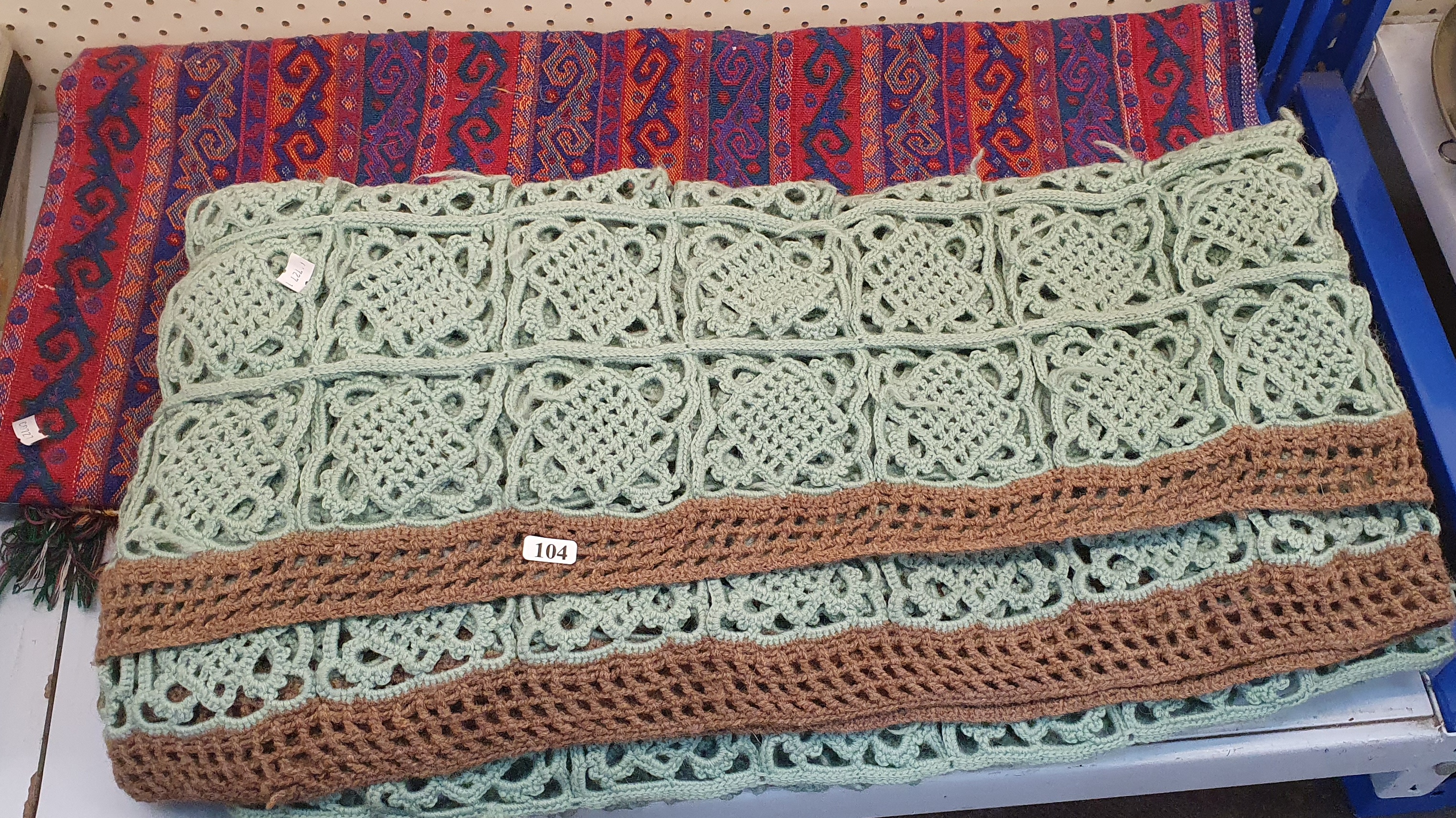 90 · A CROCHETED RUG AND A WOVEN RUG