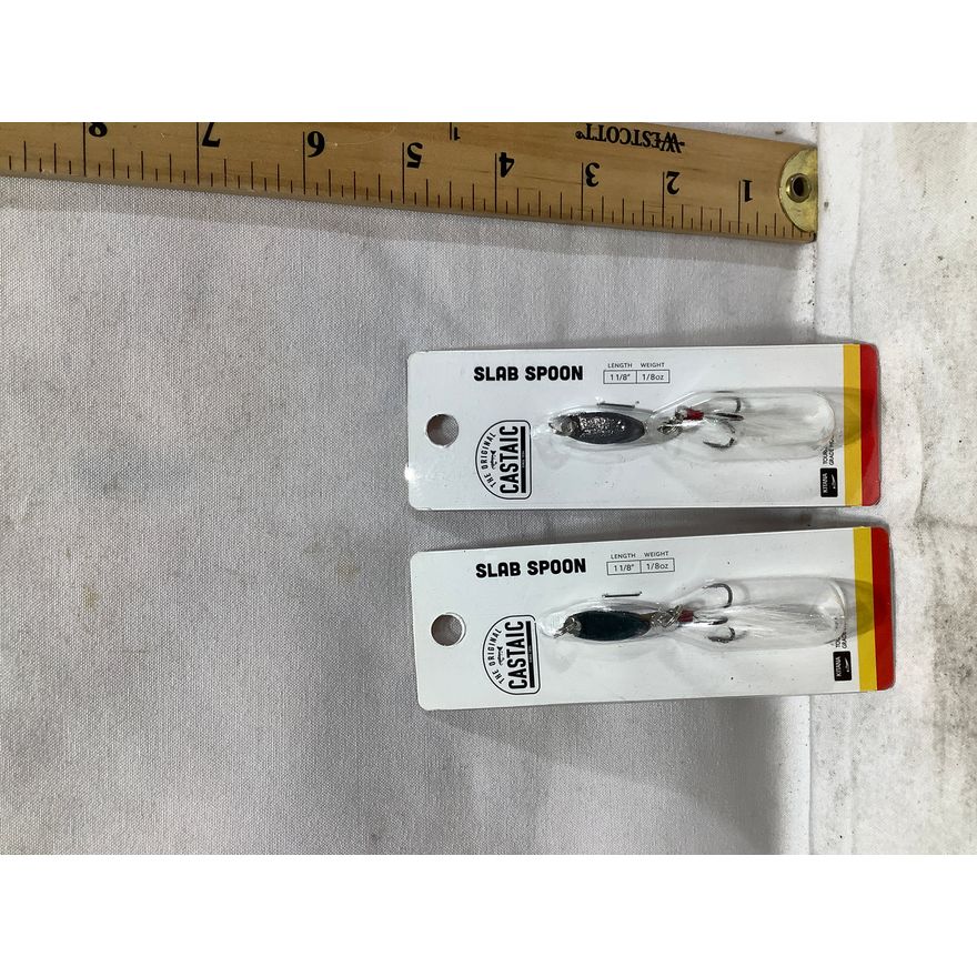 (2) Castiac 1-1/8" 1/2oz Slab Spoon with White Tail