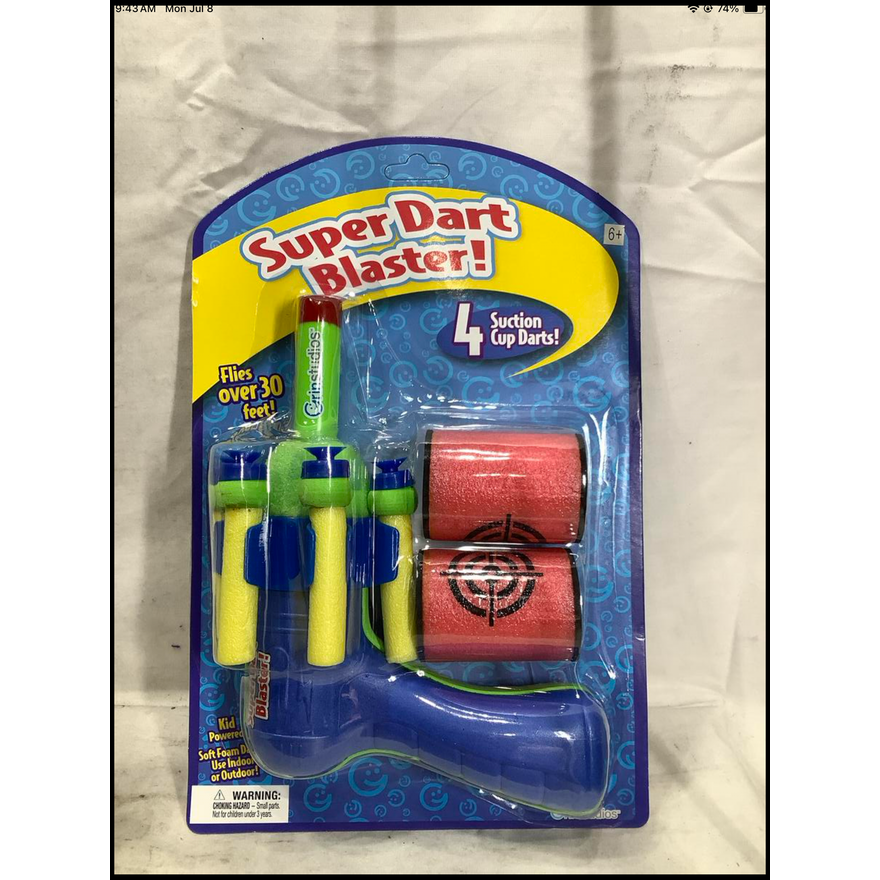 Super Dart Blaster! 4 Suction Cup Darts (Blue)