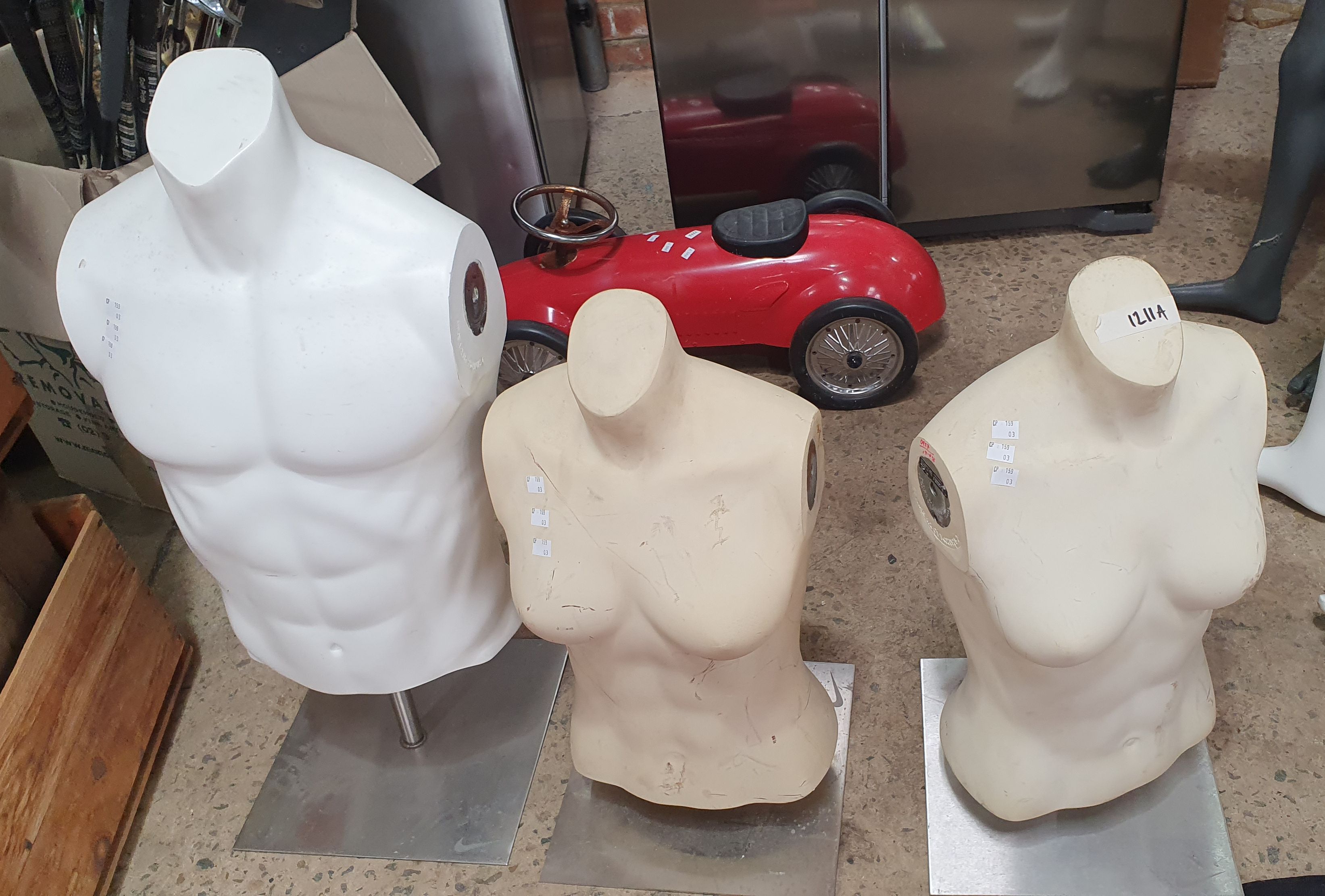 1211A · THREE TORSO MANNEQUINS