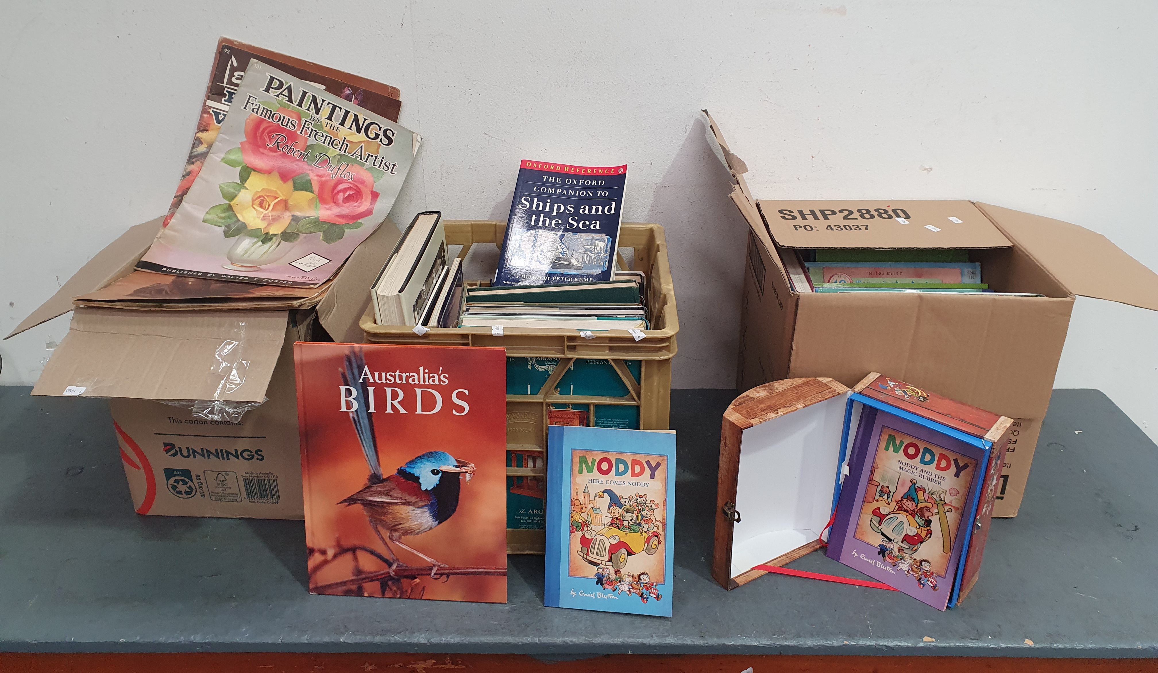 THREE BOXES OF BOOKS