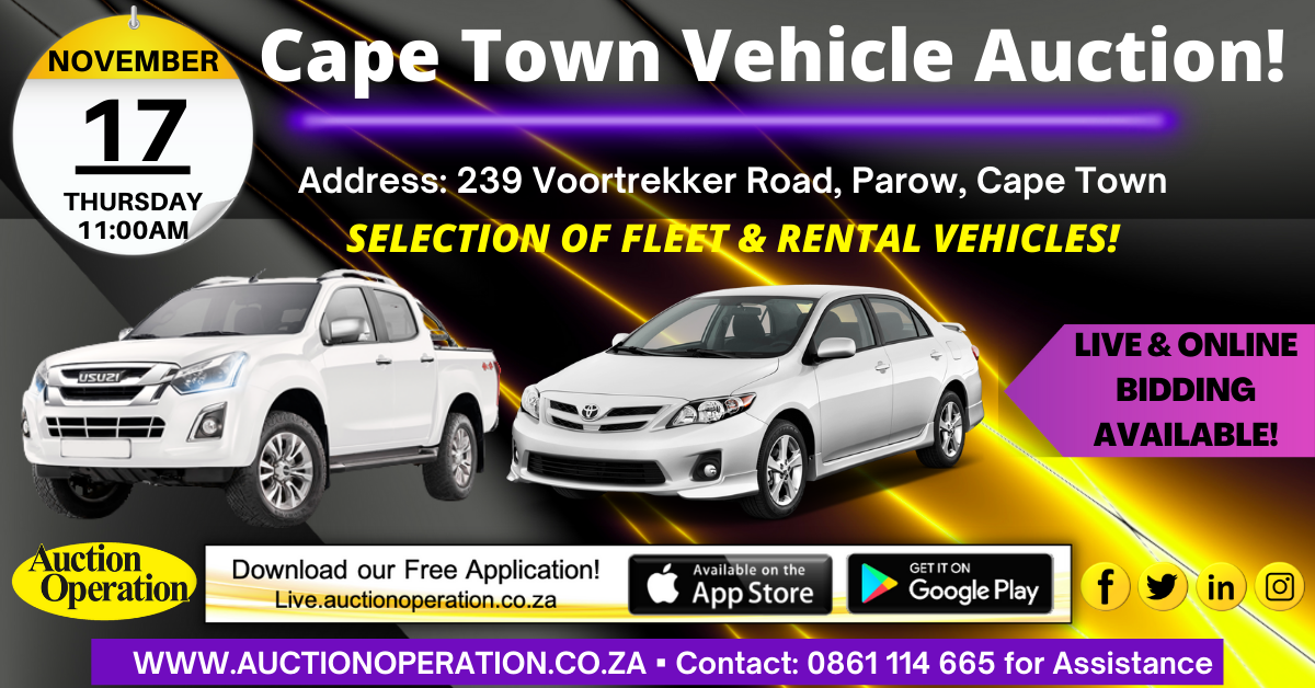 FLEET & RENTAL VEHICLE AUCTION CAPE TOWN Auction Operation