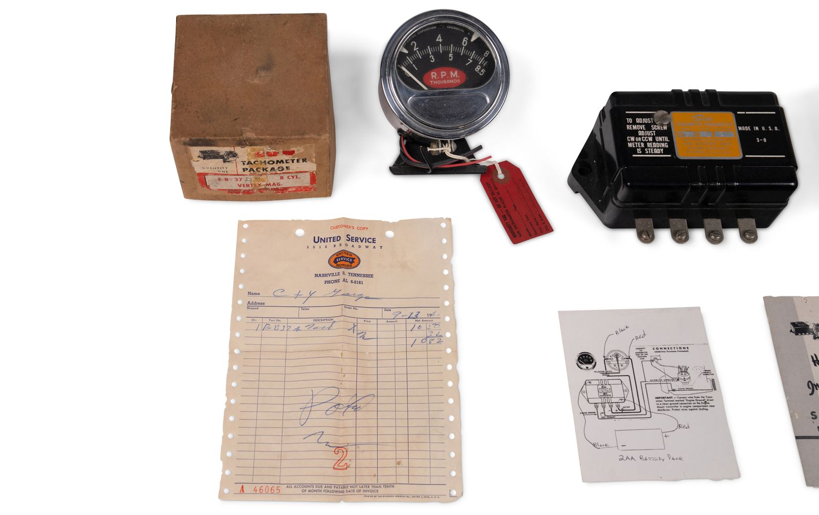 New Old Stock Sun Electric Corporation Tachometer with Transmitter ...