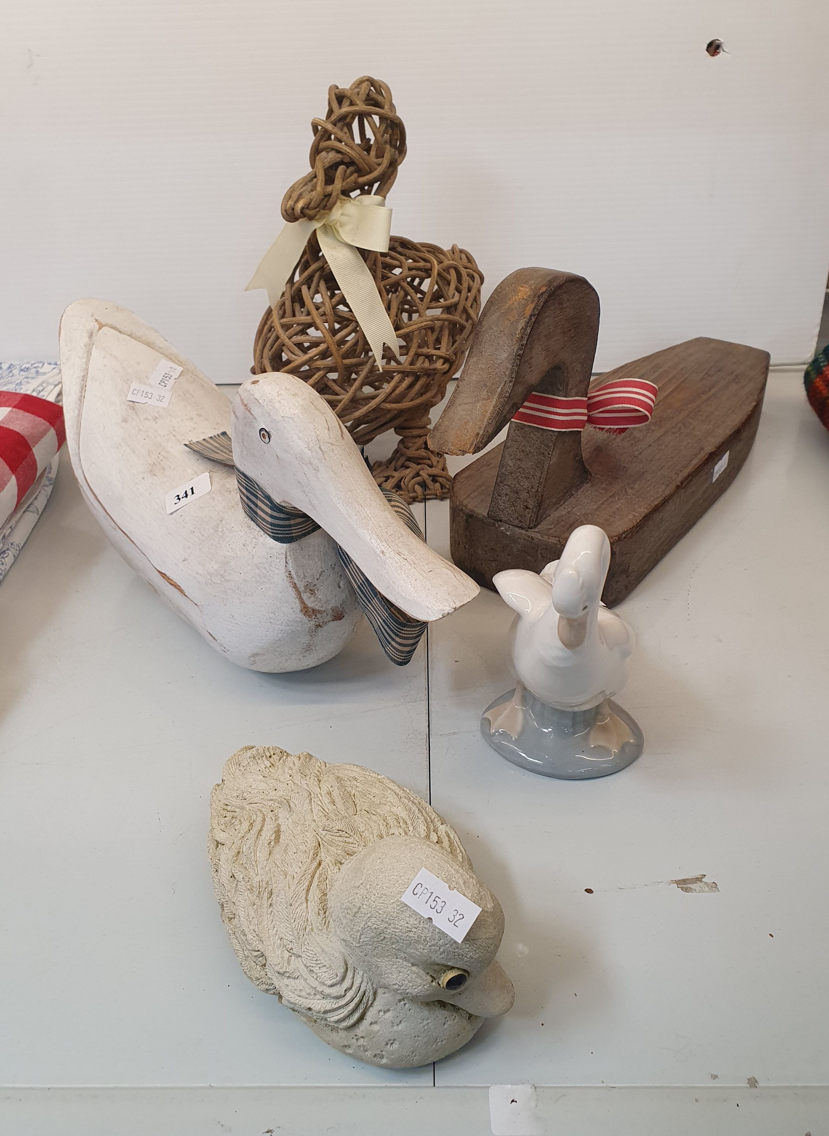 341 · FIVE VARIOUS DUCK ORNAMENTS