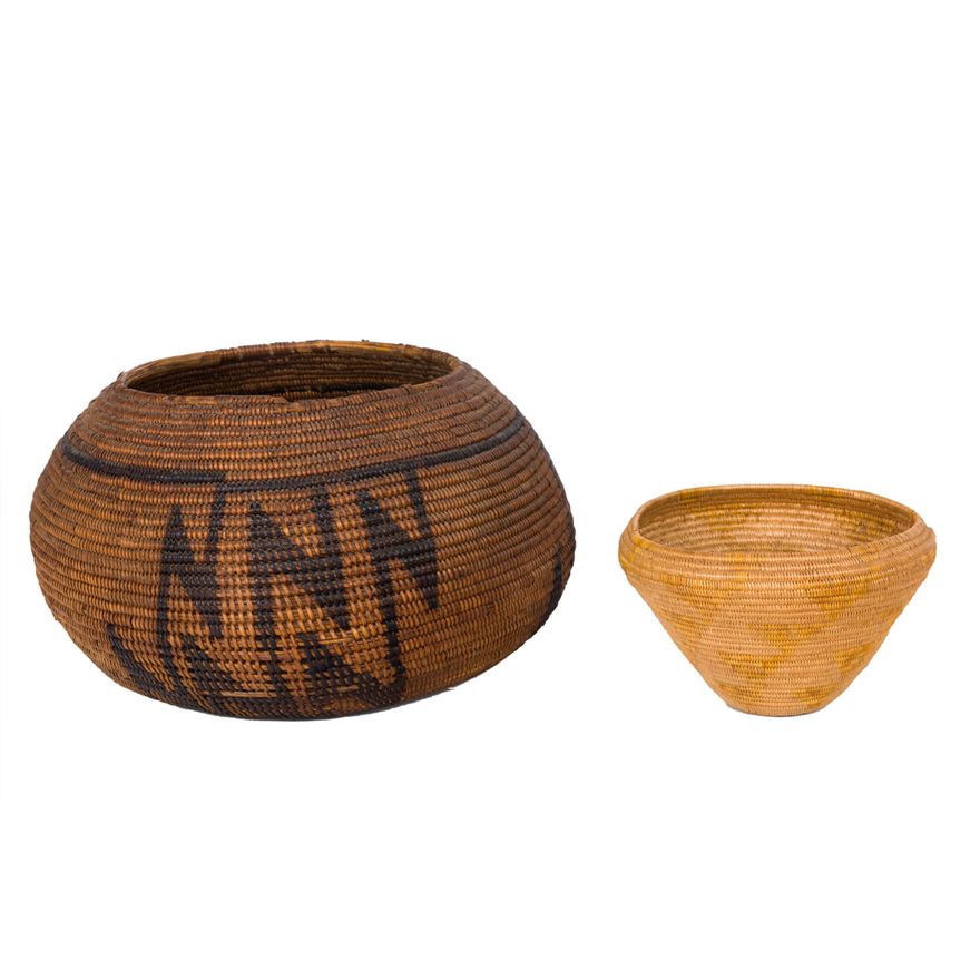 (Lot of 2) A large Mission basket and another, 19th/20th century