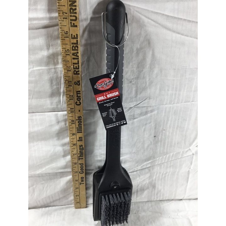 Char-Griller 3-In-1 Grill Brush - Brush, Scrape, And Scrub