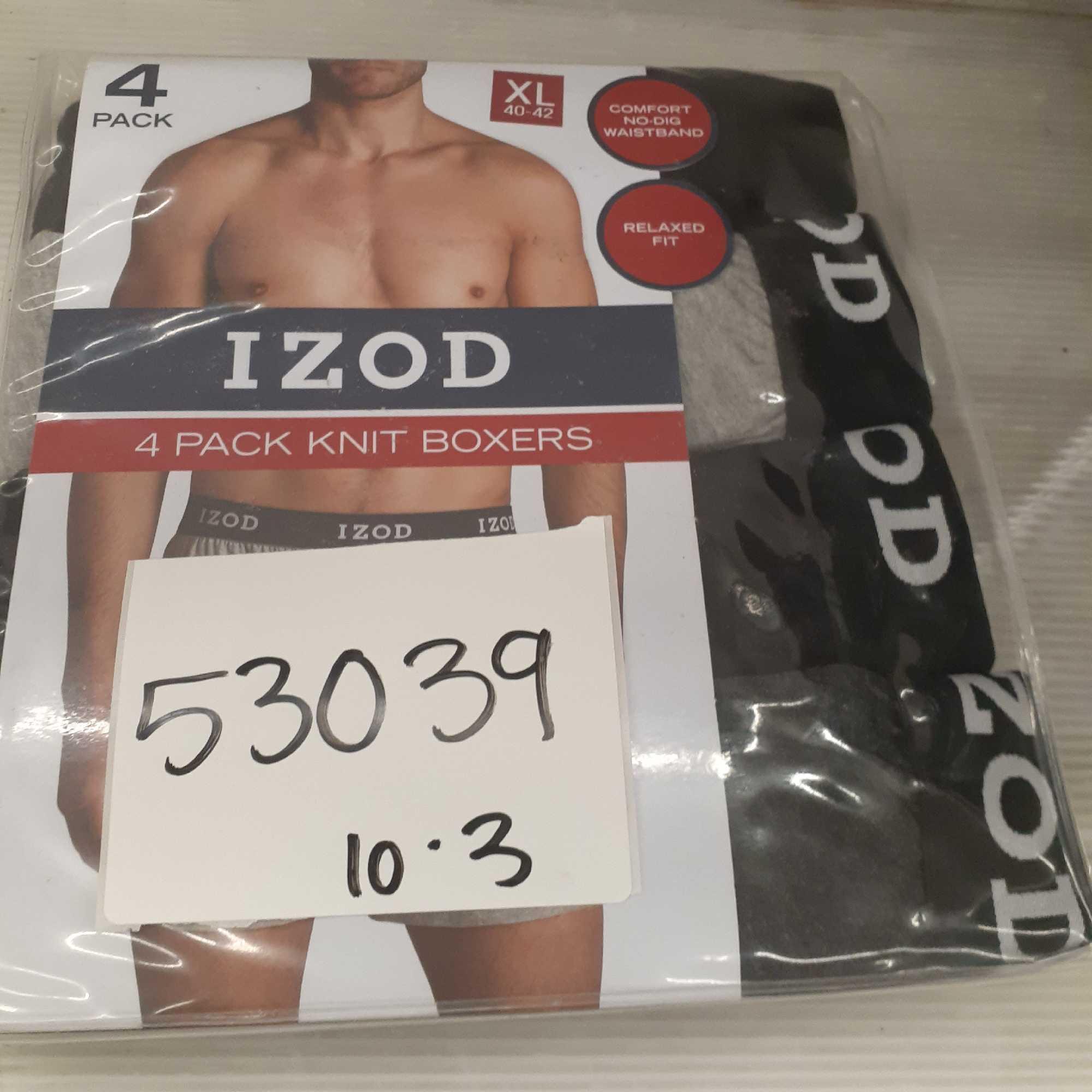 IZOD Men's 4 Pack Knit Boxer, Size Medium, Black/Charcoal at