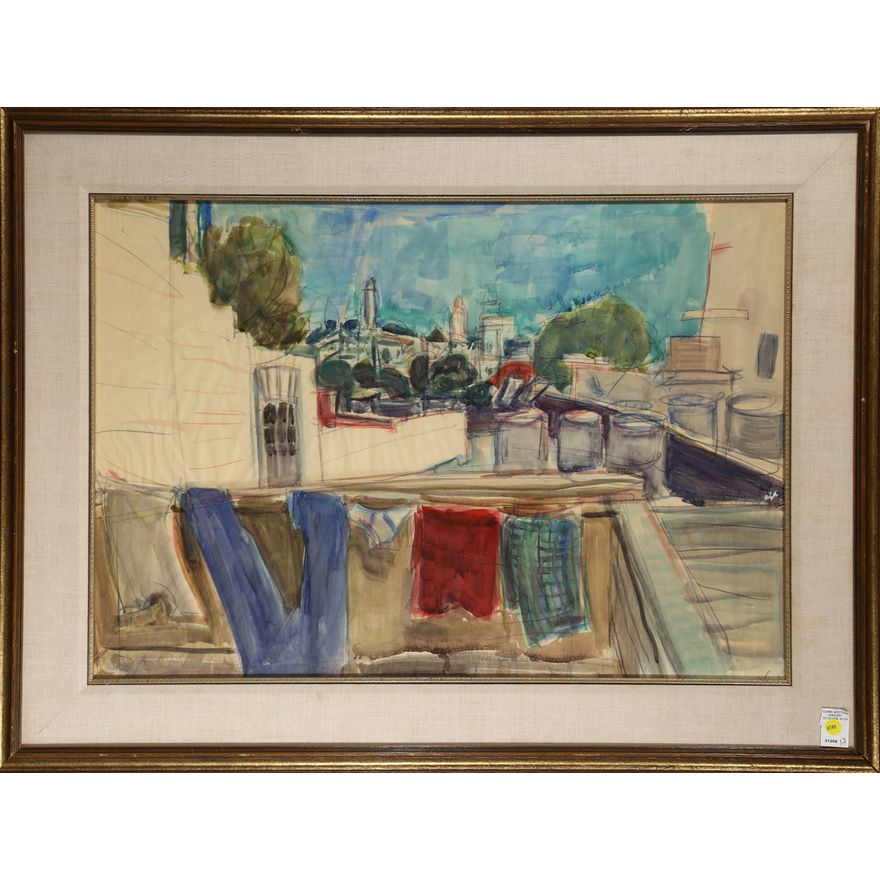 City Rooftops, watercolor