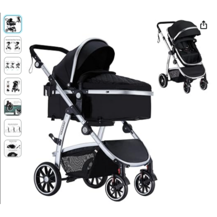 Hagaday Baby Stroller, Infant Stroller w/ Reversible Seat (GREY)